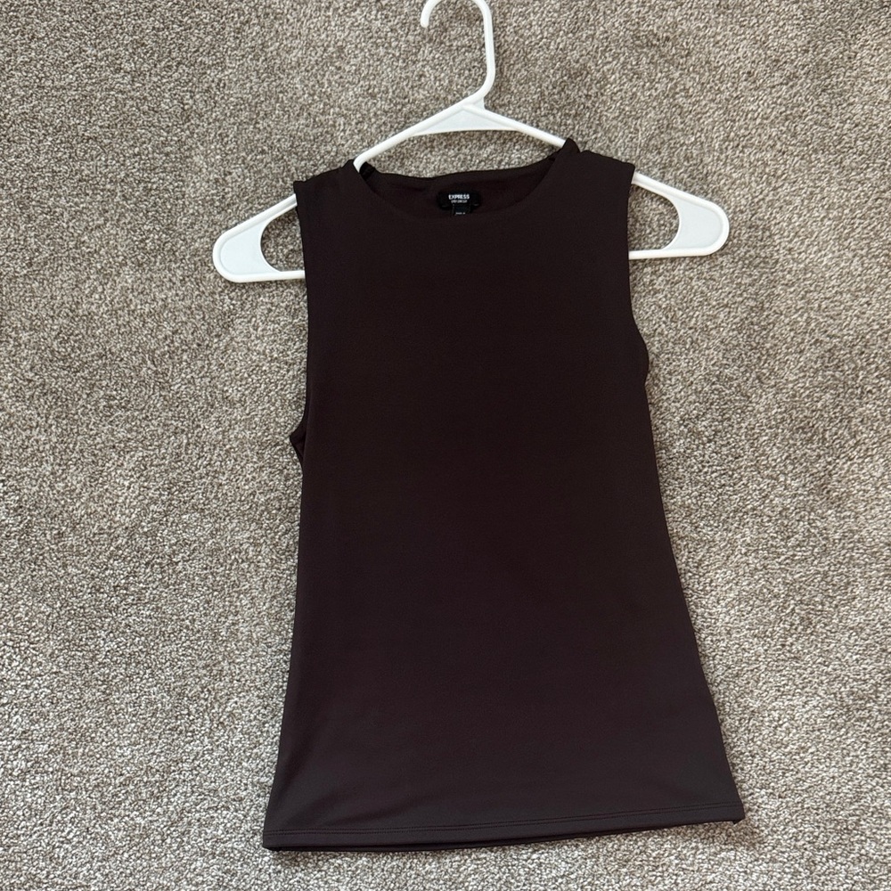 Express Elegant Brown Tank Top